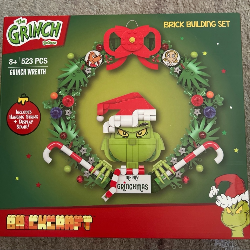The Grinch Wreath Brick Building Set BRICKCRAFT New in factory sealed box.523pcs